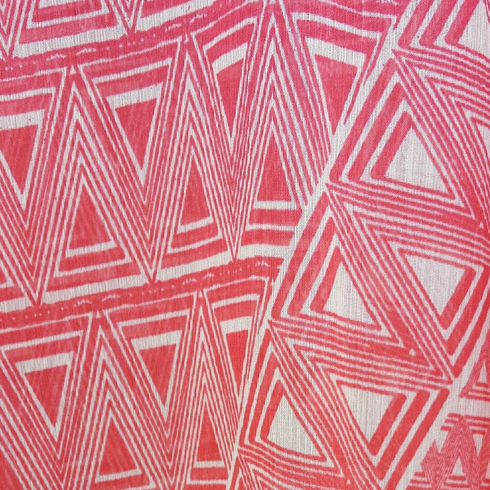 Chico's Coral Print Tassel Tie Kaftan Tunic Top - Picture 10 of 11
